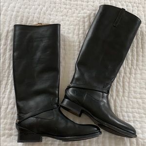 FRYE Lindsay Plate Black Riding Boots 7.5M